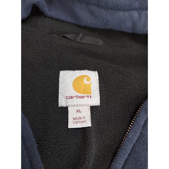 Carhartt Mens Rain Defender Fleece Lined Graphic Full Zip Sweatshirt Navy XL - Picture 12 of 12